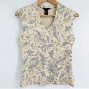 THE LIMITED floral v-neck tank top size medium